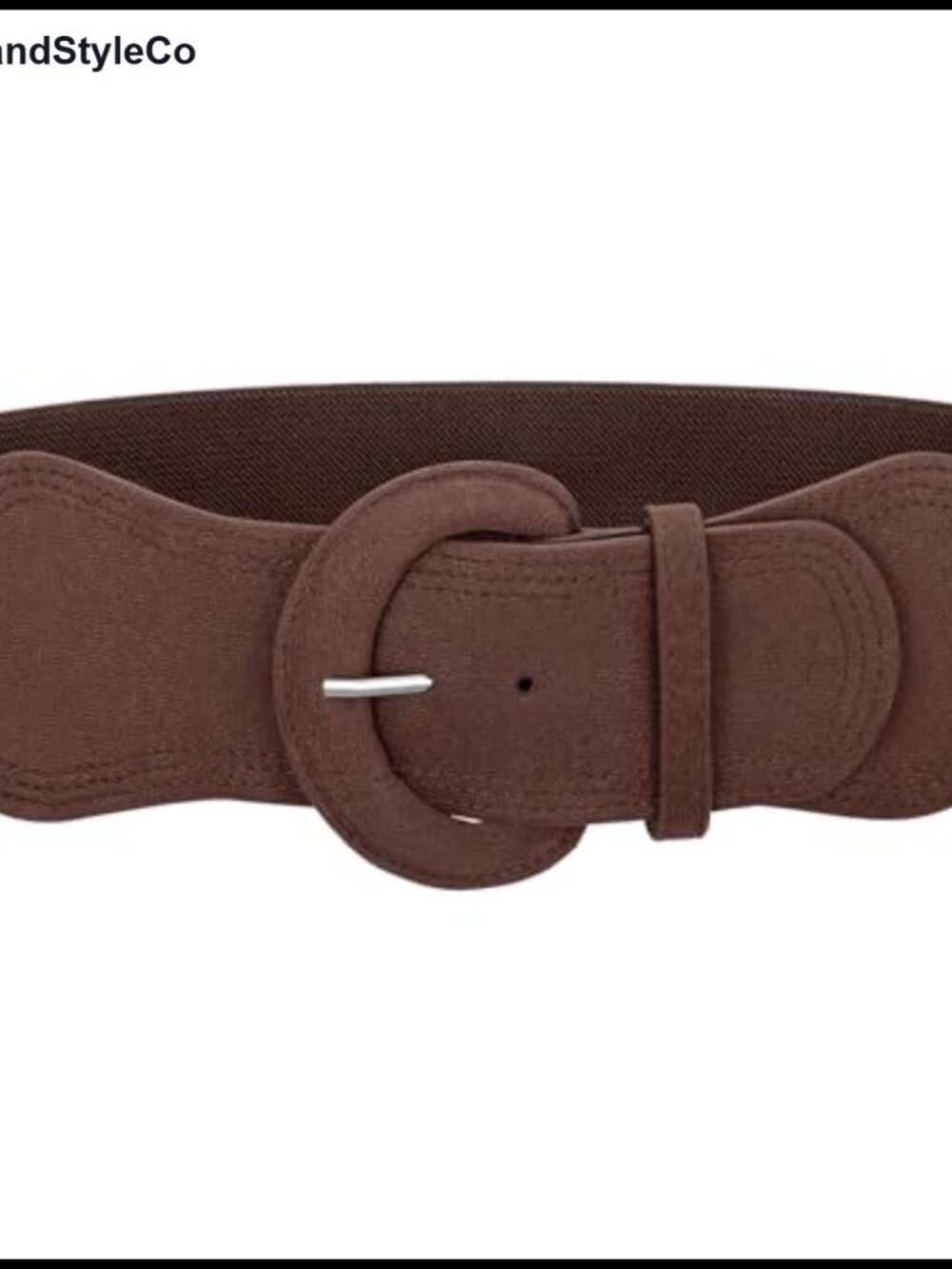 Women Wide Stretchy Waist Belt Vintage Suede Elastic Chunky Buckle